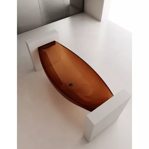 Ванна из полиэфирной смолы  ABBER Kristall AT9704Opal подвесная коричневая 180*80 прозрачная, Выбрать цвет: Коричневый, изображение 5