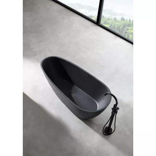 Ванна из искусственного камня ABBER Dortmund 170х75 черная матовая, Выбрать цвет: Чёрный, изображение 4