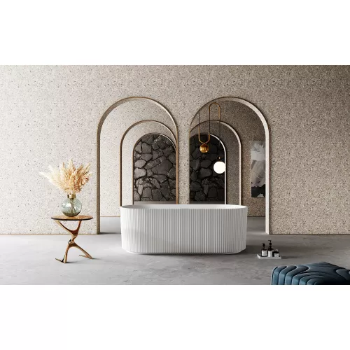 Ванна из искусственного камня ABBER Stein AS9601 белая матовая 170*75, Выбрать цвет: Белый, изображение 3