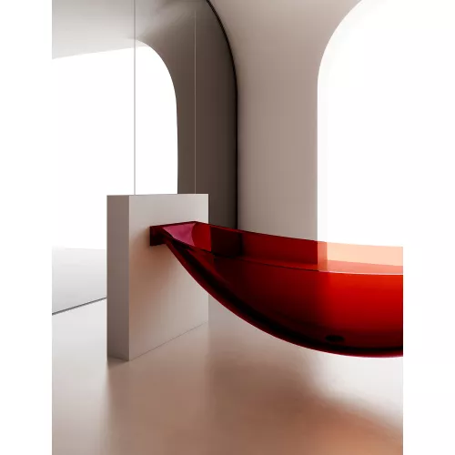 Ванна из полиэфирной смолы ABBER Kristall AT9704Rubin подвесная красная 180*80 прозрачная, Выбрать цвет: Красный, изображение 3