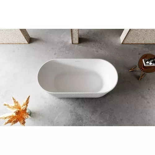 Ванна из искусственного камня ABBER Stein AS9601 белая матовая 170*75, Выбрать цвет: Белый, изображение 2