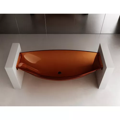 Ванна из полиэфирной смолы  ABBER Kristall AT9704Opal подвесная коричневая 180*80 прозрачная, Выбрать цвет: Коричневый, изображение 4