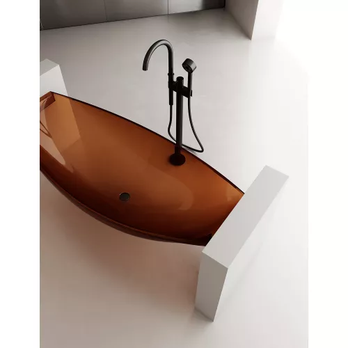 Ванна из полиэфирной смолы  ABBER Kristall AT9704Opal подвесная коричневая 180*80 прозрачная, Выбрать цвет: Коричневый, изображение 3