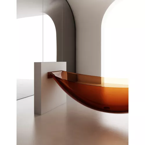 Ванна из полиэфирной смолы  ABBER Kristall AT9704Opal подвесная коричневая 180*80 прозрачная, Выбрать цвет: Коричневый, изображение 2