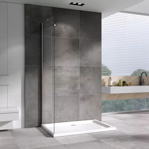 Боковая стенка ABBER Zart S, Цвет профиля: Хром, Выбрать цвет: прозрачное, Выбрать размер: 100, изображение 2