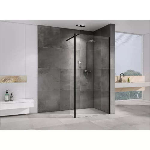 Душевая перегородка ABBER Immer Offen AG66120B, Цвет профиля: Черный, Выбрать цвет: прозрачное, Выбрать размер: 120, изображение 2