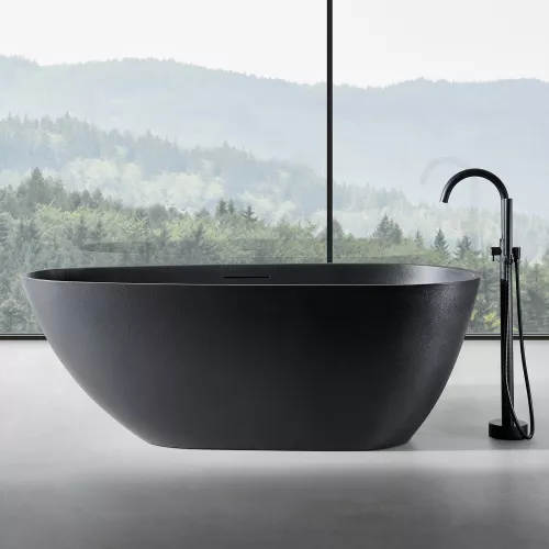 Ванна из искусственного камня ABBER Dortmund 170х75 черная матовая, Выбрать цвет: Чёрный, изображение 7