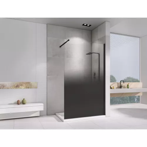 Душевая перегородка ABBER Immer Offen AG69121BD, Цвет профиля: Черный, Выбрать цвет: прозрачное/тонированное, Выбрать размер: 120, изображение 2