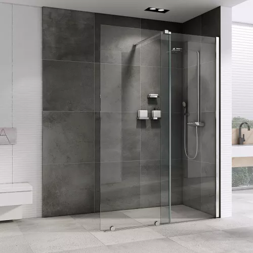 Душевая перегородка ABBER Komfort AG09120 хром, Цвет профиля: Хром, Выбрать цвет: прозрачное, Выбрать размер: 120, изображение 2