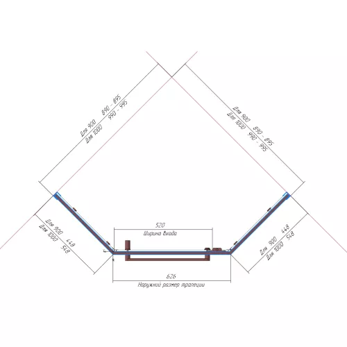 Душевой уголок RGW HO-081, Цвет стекла: матовое-сатинат, Цвет профиля: Хром, Выбрать размер: 90x90, изображение 3
