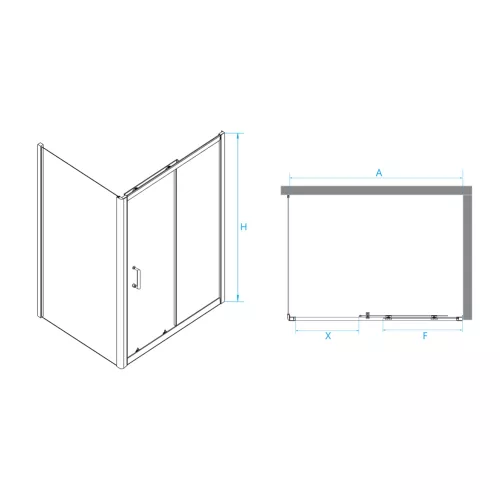 Душевой уголок RGW PA-74-1B (PA-14B + Z-060-2B), Цвет стекла: прозрачное, Цвет профиля: Черный, Выбрать размер: 1500x1000, изображение 2