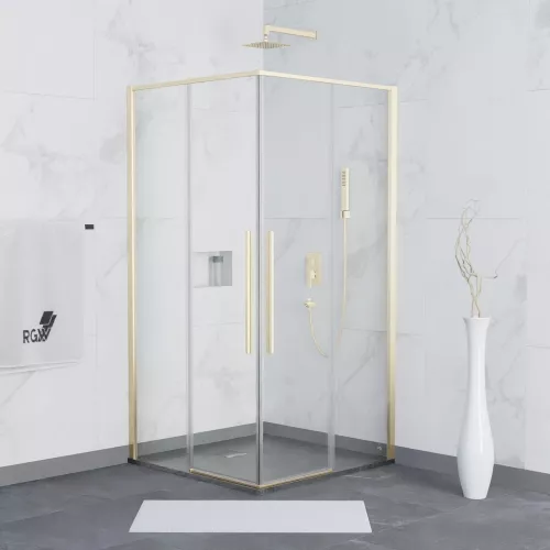 Душевой уголок RGW SV-31G, Цвет стекла: прозрачное, Цвет профиля: Золото BRUSH, Выбрать размер: 900x900, изображение 2