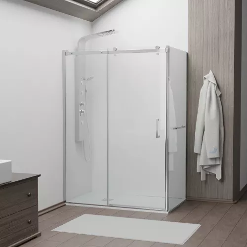 Душевой уголок RGW TO-44-1 (TO-14 + Z-060-2), Цвет стекла: прозрачное, Цвет профиля: Хром, Выбрать размер: 1500x1000