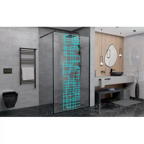 Душевая перегородка LB DTO, Цвет профиля: Черный, Выбрать размер: 980-1000, изображение 2