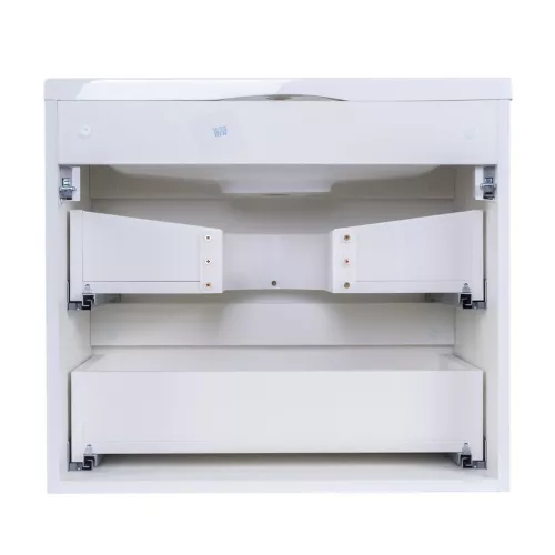 Тумба подвесная с раковиной Style Line "Бергамо мини " (2 ящ.) Люкс антискрейтч белый, PLUS, Выбрать цвет: белый , Выбрать размер: 60, изображение 4