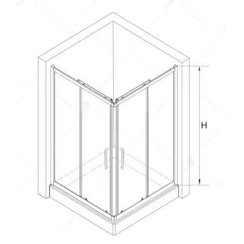 Душевой уголок RGW CL-34B, Цвет стекла: прозрачное, Цвет профиля: Черный, Выбрать размер: 1000x1000, изображение 5