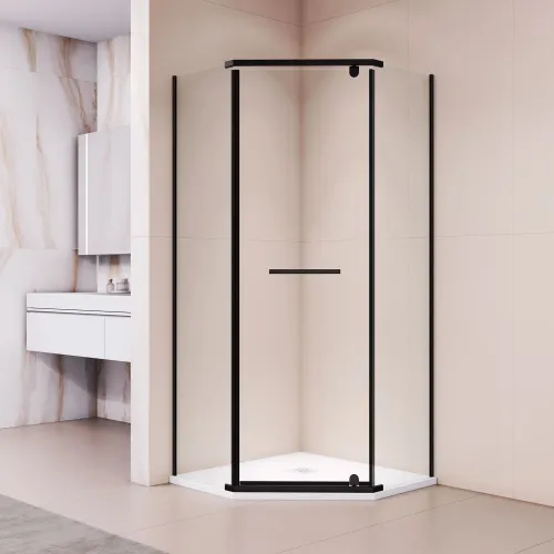 Душевой уголок RGW PA-82B, Цвет стекла: прозрачное, Цвет профиля (вариация): Черный, Выбрать размер: 1000*1000