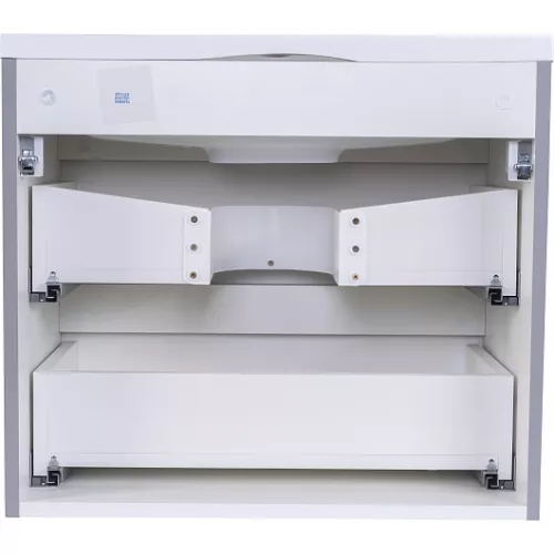 Тумба подвесная с раковиной  Style Line "Бергамо мини" (2 ящ.) Люкс антискрейтч серый, PLUS, Выбрать цвет: серый, Выбрать размер: 60, изображение 3