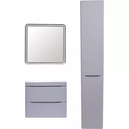 Тумба подвесная с раковиной  Style Line "Бергамо мини" (2 ящ.) Люкс антискрейтч серый, PLUS, Выбрать цвет: серый, Выбрать размер: 60, изображение 5