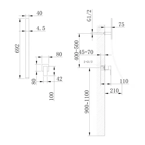 Смеситель ABBER Daheim AF8209 скрытого монтажа для раковины, хром, изображение 3