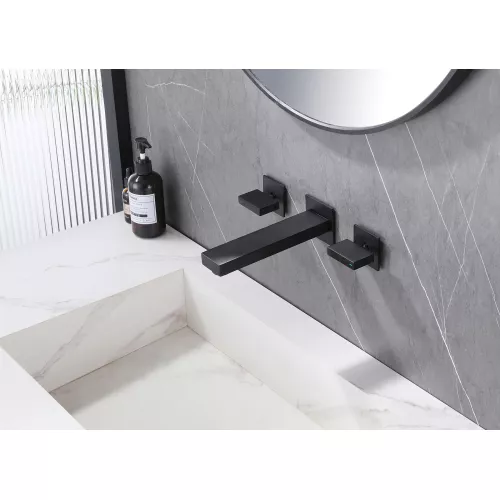 Смеситель ABBER Daheim AF82122B для раковины скрытого монтажа, черный матовый, Выбрать цвет: Черный матовый, изображение 2