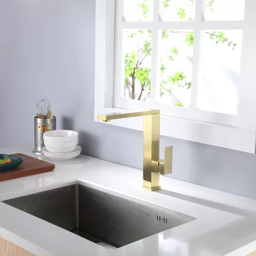 Смеситель ABBER Daheim AF8214G для кухни, золото матовое, Выбрать цвет: Золото, изображение 2