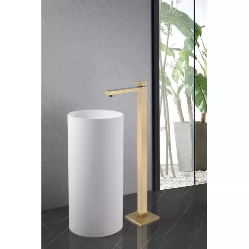 Смеситель ABBER Daheim AF8241G напольный для раковины, золото матовое, Выбрать цвет: Золото матовое, изображение 2