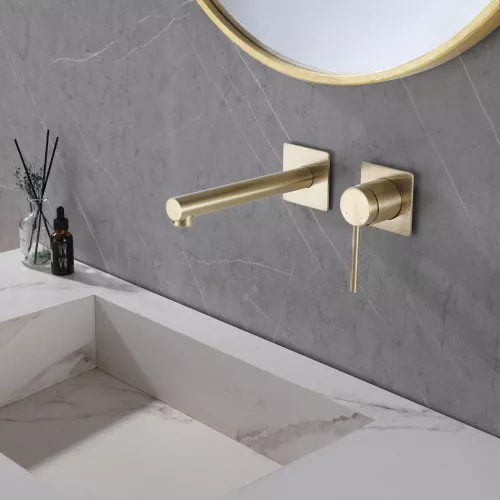 Смеситель ABBER Emotion AF8812G для раковины скрытого монтажа, золото матовое, Выбрать цвет: Золото матовое, изображение 2