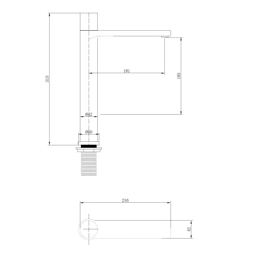 Смеситель ABBER Rund AF8711B для накладной раковины, черный матовый, Выбрать цвет: Черный матовый, изображение 3
