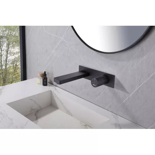 Смеситель ABBER Rund AF8712B для раковины скрытого монтажа, черный матовый, Выбрать цвет: Черный матовый, изображение 2