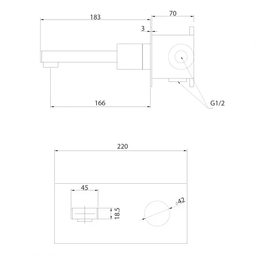 Смеситель ABBER Rund AF8712B для раковины скрытого монтажа, черный матовый, Выбрать цвет: Черный матовый, изображение 3