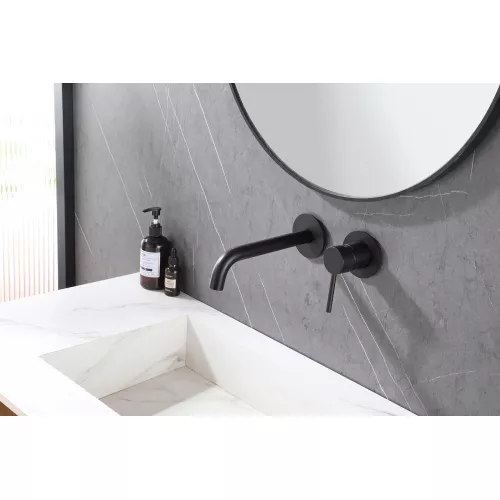 Смеситель ABBER Wasser Kreis AF8112B для раковины скрытого монтажа, черный матовый, Выбрать цвет: Черный матовый, изображение 2