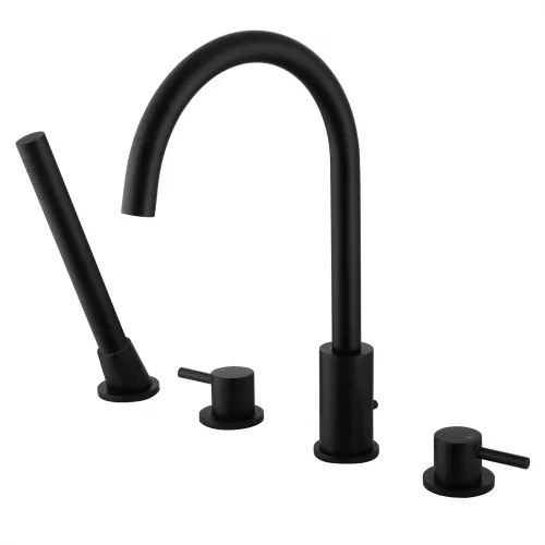 Смеситель ABBER Wasser Kreis AF8113B на борт ванны, черный матовый, Выбрать цвет: Черный