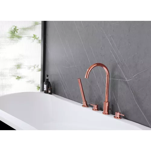 Смеситель ABBER Wasser Kreis AF8113RG на борт ванны, розовое золото, Выбрать цвет: Розовое золото, изображение 2