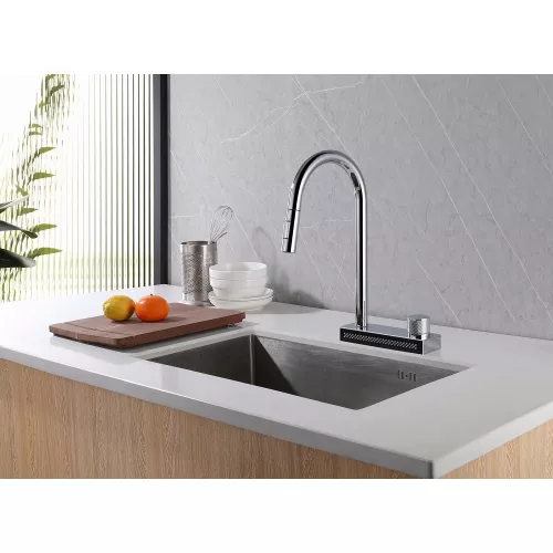 Смеситель ABBER Wasser Kreis AF8114 для кухни с выдвижной лейкой, хром, Выбрать цвет: Хром, изображение 2