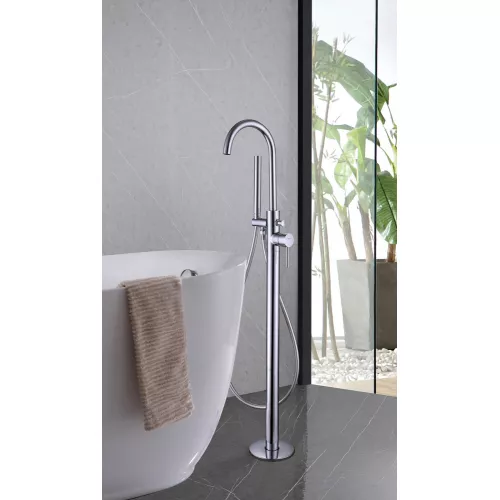 Смеситель ABBER Wasser Kreis AF8115 напольный для ванны, хром, Выбрать цвет: Хром, изображение 2