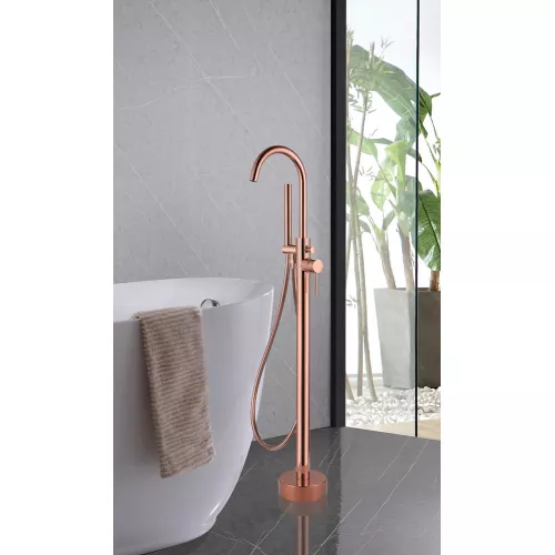 Смеситель ABBER Wasser Kreis AF8115RG напольный для ванны, розовое золото, Выбрать цвет: Розовое золото, изображение 2