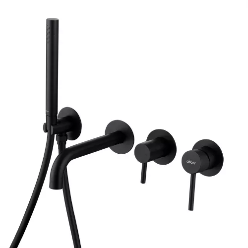 Смеситель ABBER Wasser Kreis AF8130B для ванны скрытого монтажа, черный матовый, Выбрать цвет: Черный матовый