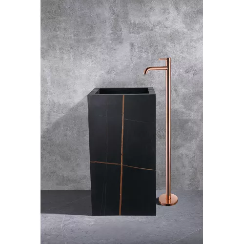 Смеситель ABBER Wasser Kreis AF8140RG напольный для раковины, розовое золото, Выбрать цвет: Розовое золото, изображение 2