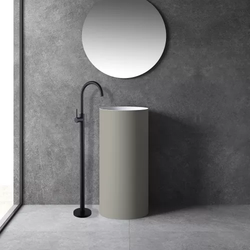 Смеситель ABBER Wasser Kreis AF8141B напольный для раковины, черный матовый, Выбрать цвет: Черный матовый, изображение 2