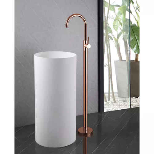 Смеситель ABBER Wasser Kreis AF8141RG напольный для раковины, розовое золото, Выбрать цвет: Розовое золото, изображение 2