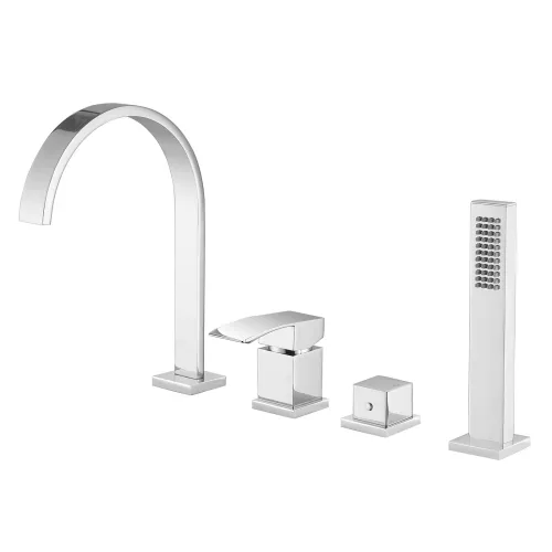 Смеситель ABBER Wasserfall AF8613 на борт ванны, хром, Выбрать цвет: Хром