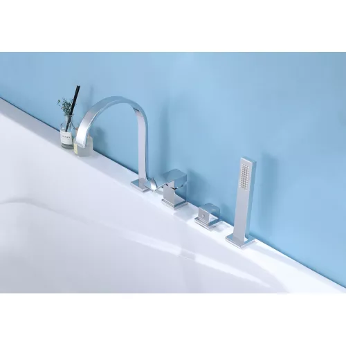 Смеситель ABBER Wasserfall AF8613 на борт ванны, хром, Выбрать цвет: Хром, изображение 2