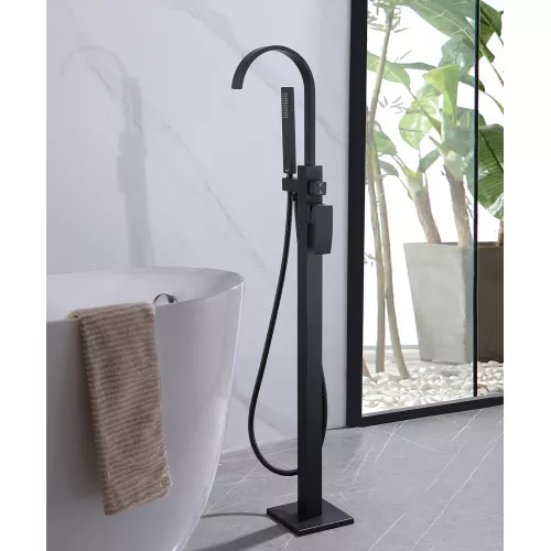 Смеситель ABBER Wasserfall AF8615B напольный, черный матовый, Выбрать цвет: Черный матовый, изображение 2