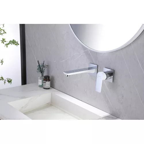 Смеситель ABBER Weiss Insel AF8082W для раковины скрытого монтажа, белый-хром, Выбрать цвет: Белый/хром, изображение 2