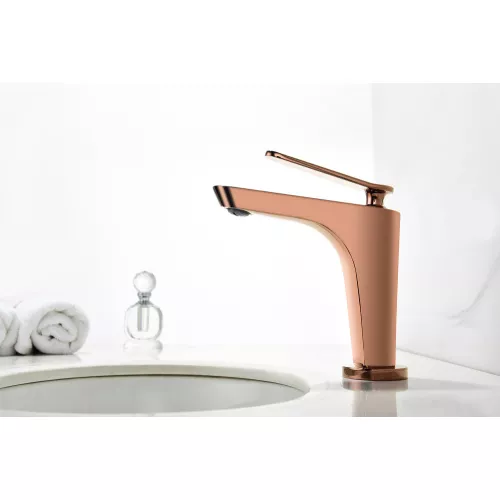 Смеситель ABBER Zeitlos AF8909RG для раковины, розовое золото, изображение 2