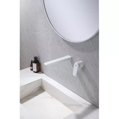 Смеситель ABBER Zeitlos AF8912W для раковины скрытого монтажа, белый, изображение 2