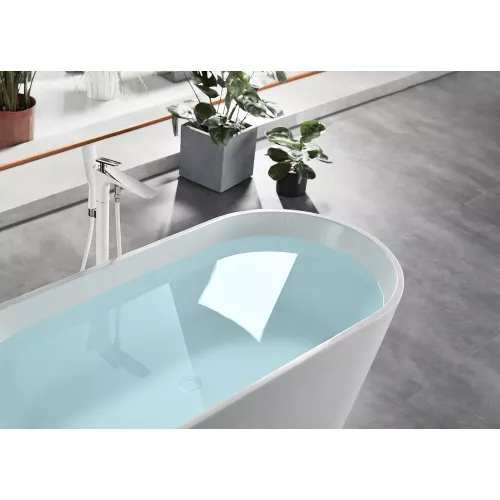 Смеситель ABBER Zeitlos AF8915W напольный для ванны, белый-хром, изображение 2