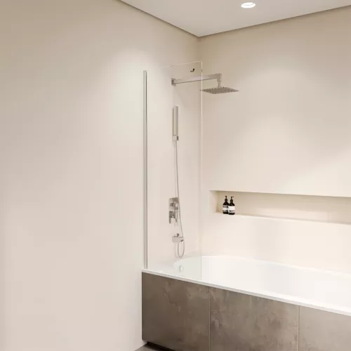 Шторка на ванну RGW SC-056, Цвет стекла: прозрачное, Цвет профиля: Хром, Выбрать размер: 30