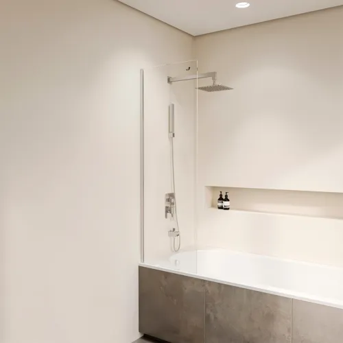 Шторка на ванну RGW SC-056, Цвет стекла: прозрачное, Цвет профиля (вариация): Хром, Выбрать размер: 30